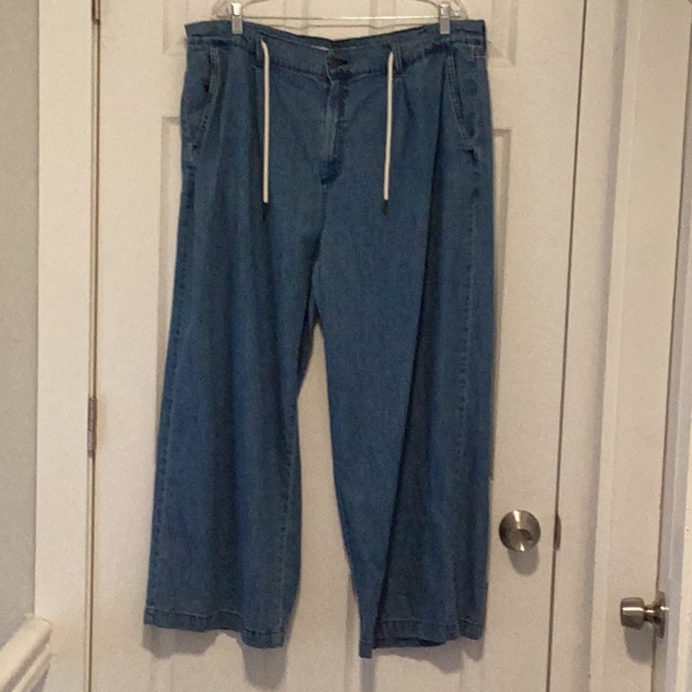 GUC Old Navy High Rise Drapey Drawcord Wide Leg Size 18